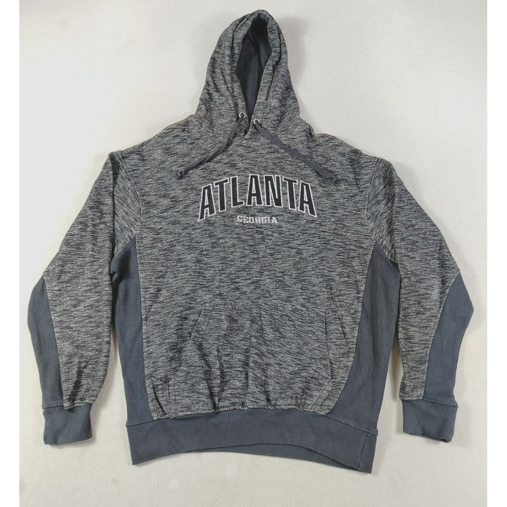 Ragwear Hoodie Sweatshirt Mens Small Gray Black Atlanta Georgia Graphic Fleece
